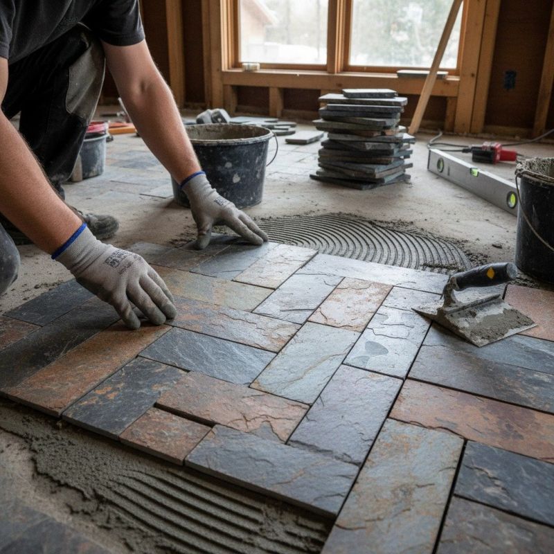 Stone Floor Installation in Olathe, KS